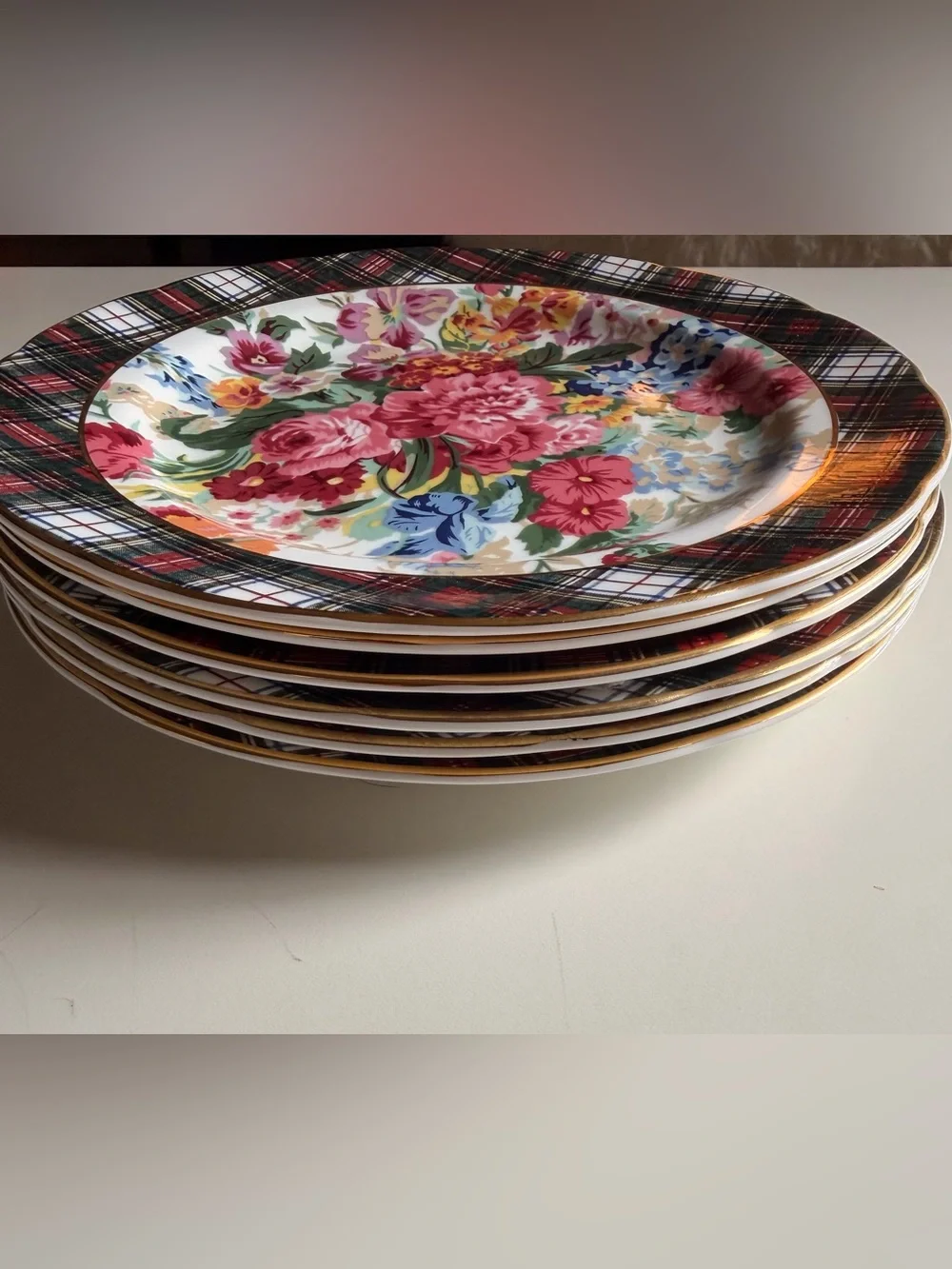 Ralph Lauren Hampton Floral Wedgwood Bone China Plates Set of 6